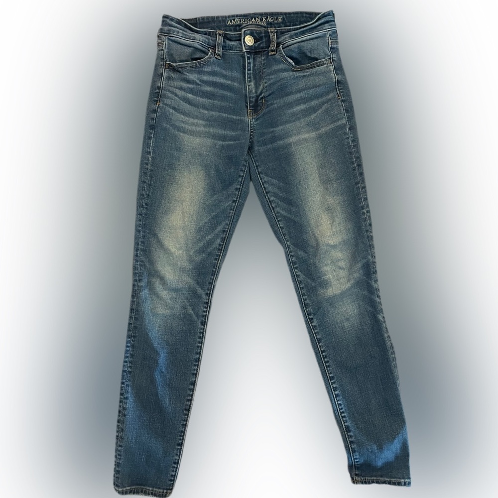 AMERICAN EAGLE SUPER STRETCH JEGGINGS MEDIUM WASH SIZE 4